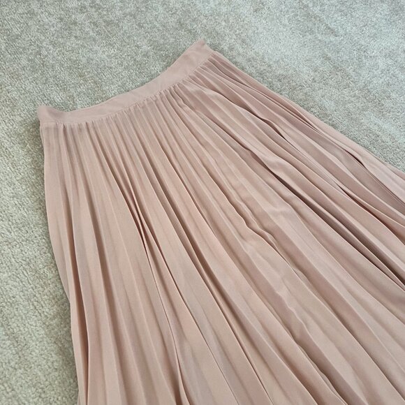 Aakaa Hayden Pink Pleated Midi Skirt M - Picture 3 of 8